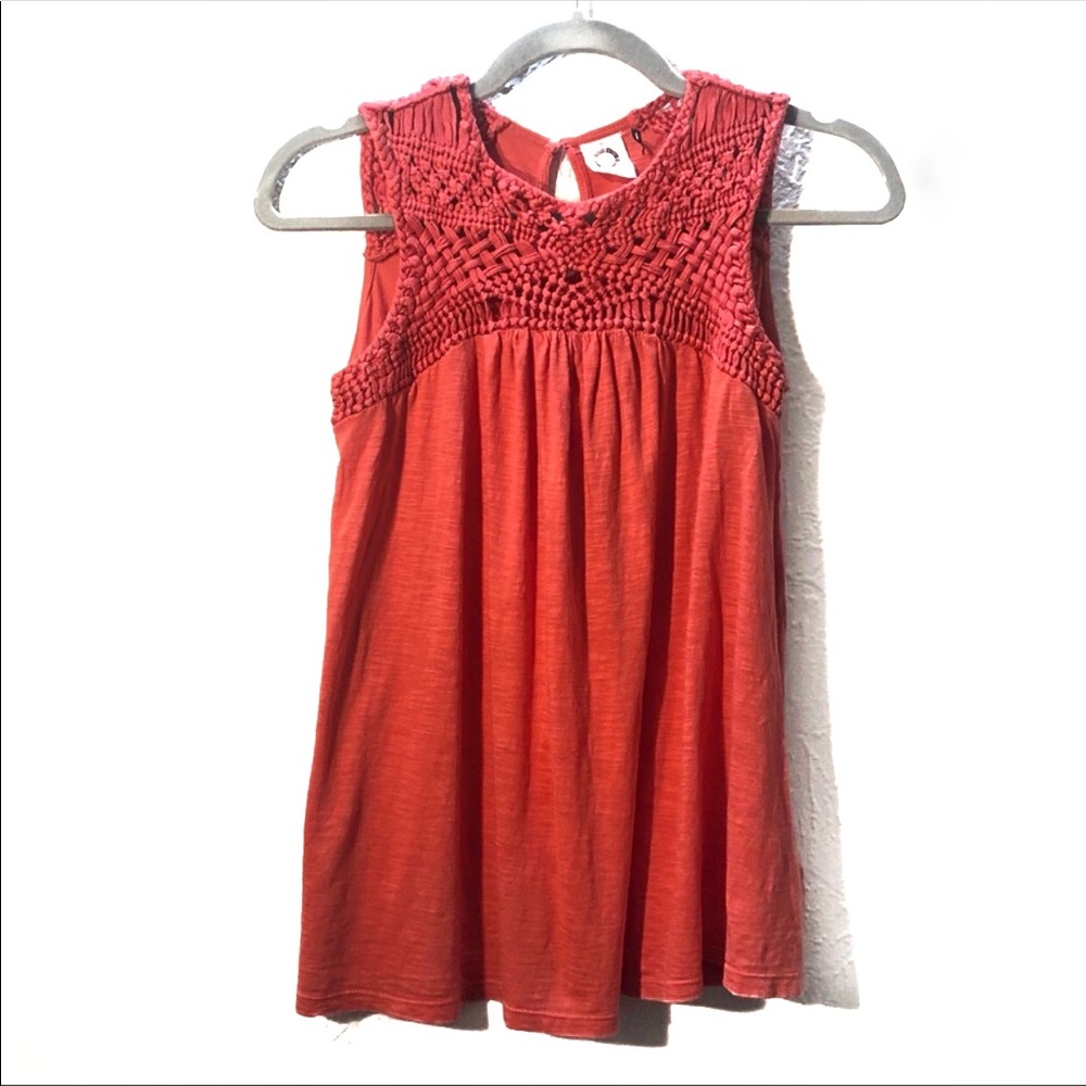 Anthropologie coral tank, size small